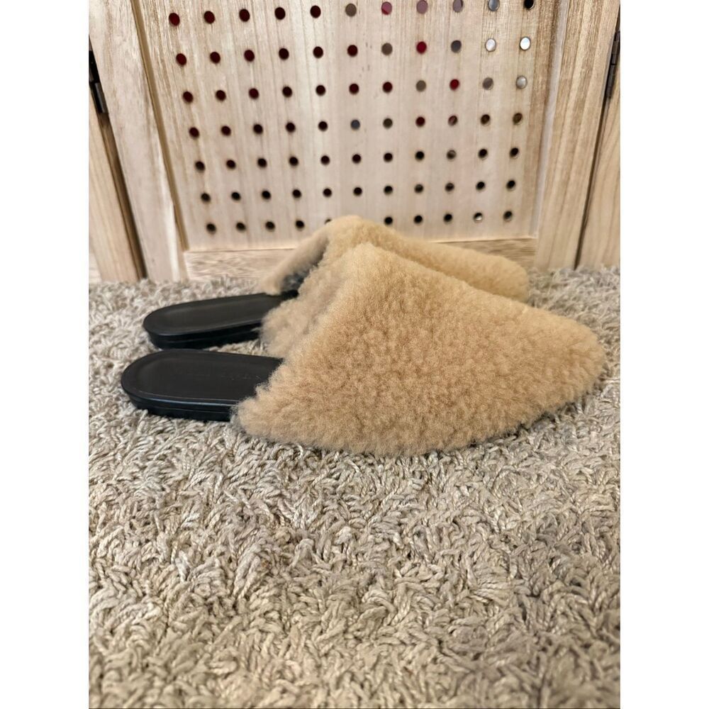 Jenni Kayne Camel Shearling Mules Size 40 US 9.5
